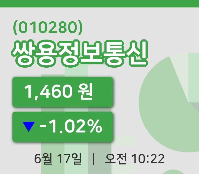[쌍용정보통신주가] 10시 22분 현재 1,460원