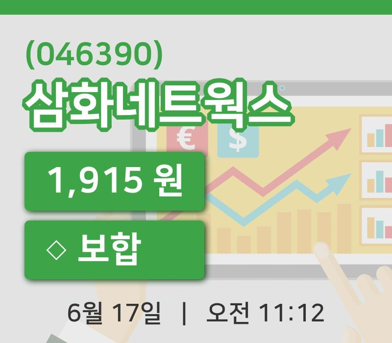 [삼화네트웍스주가] 17일 11시 12분 현재 1,915원
