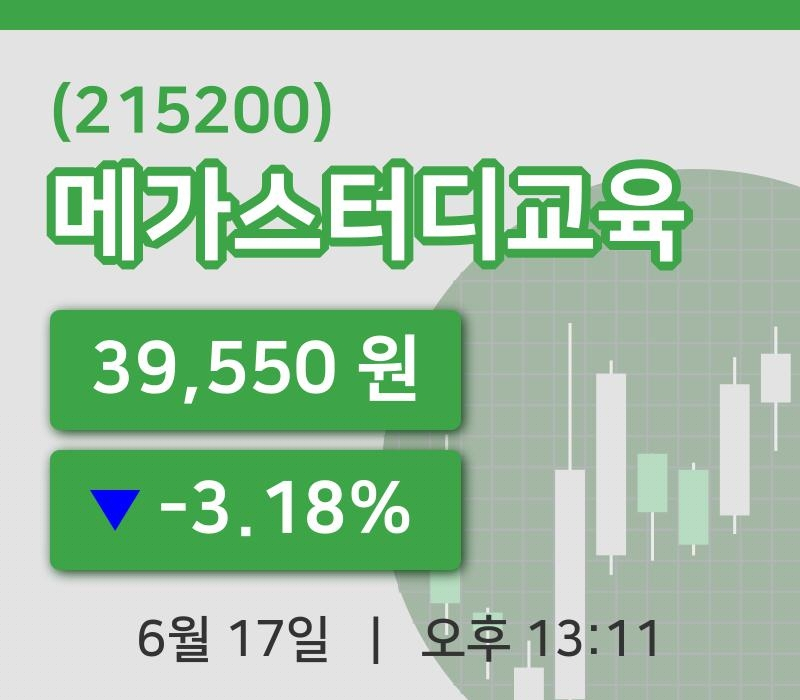 [메가스터디교육주가] 17일 이시각 현재  39,550원