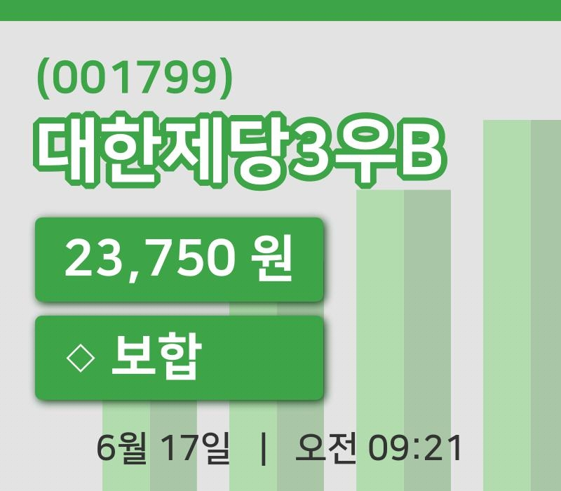 [대한제당3우B주가] 9시 21분 현재 23,750원