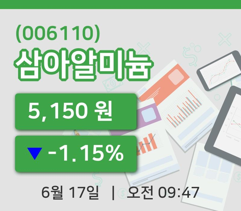 [삼아알미늄주가] 9시 47분 현재 5,150원