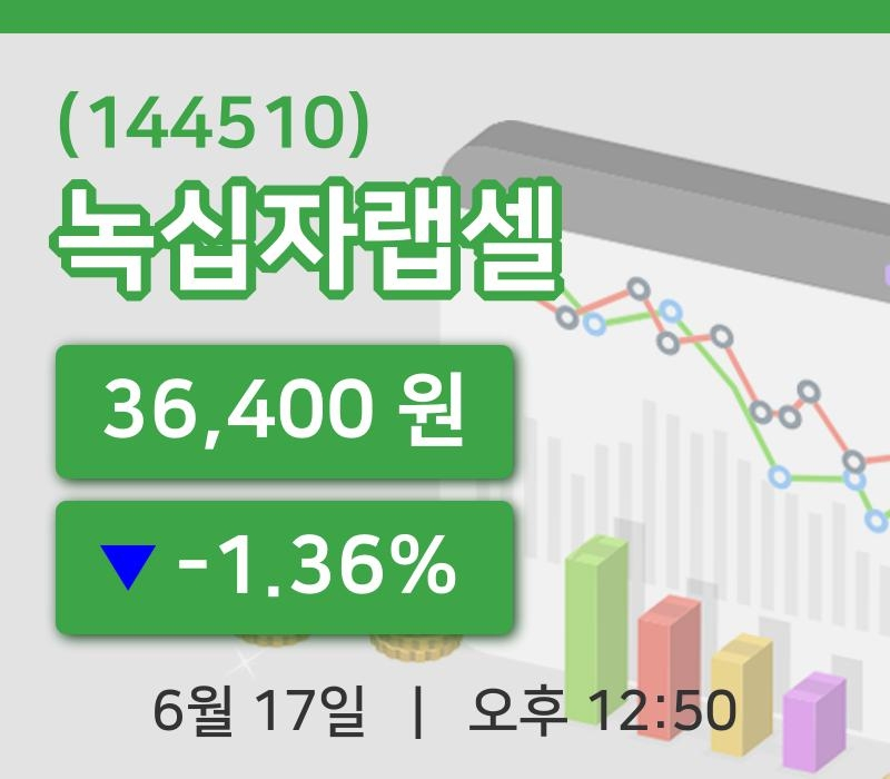 [녹십자랩셀주가] 17일 12시 50분 현재 36,400원