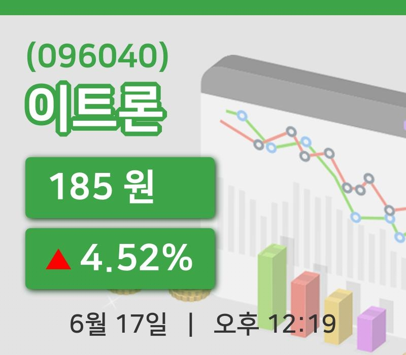 [이트론주가] 12시 19분 현재 185원