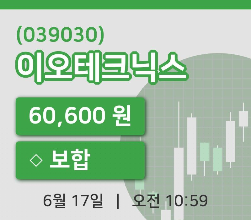 [이오테크닉스주가] 10시 59분 현재 60,600원