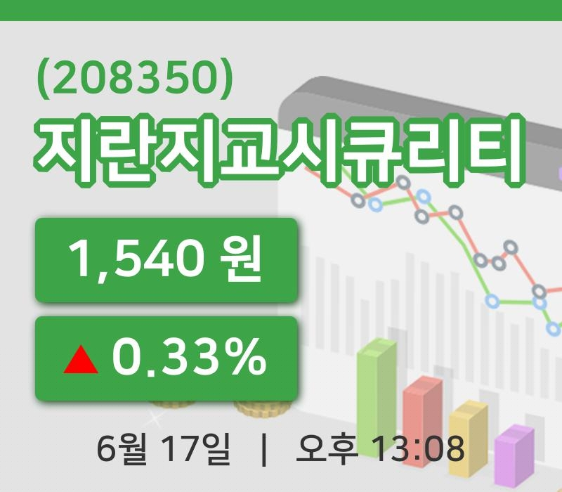 [지란지교시큐리티주가] 13시 08분 현재 1,540원