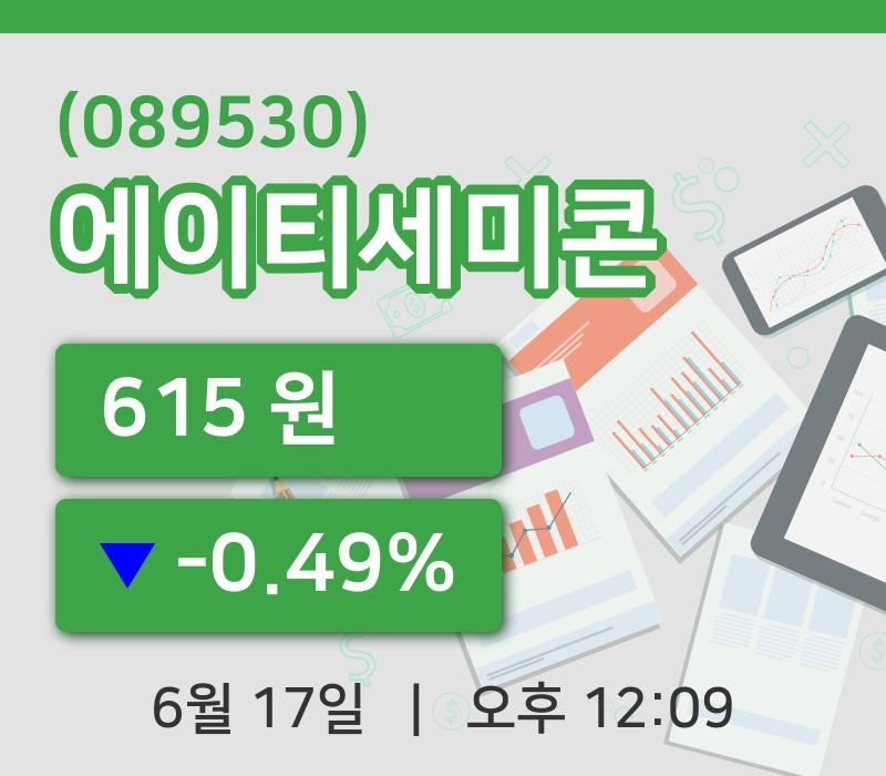 [에이티세미콘주가] 12시 09분 현재 615원