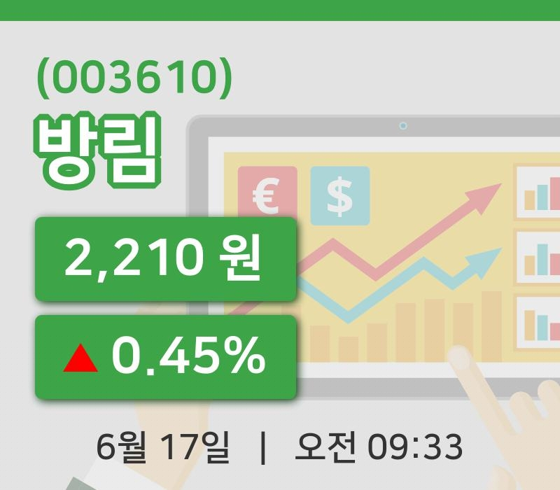 [방림주가] 17일 이시각 현재  2,210원