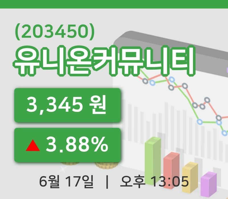 [유니온커뮤니티주가] 17일 이시각 현재  3,345원