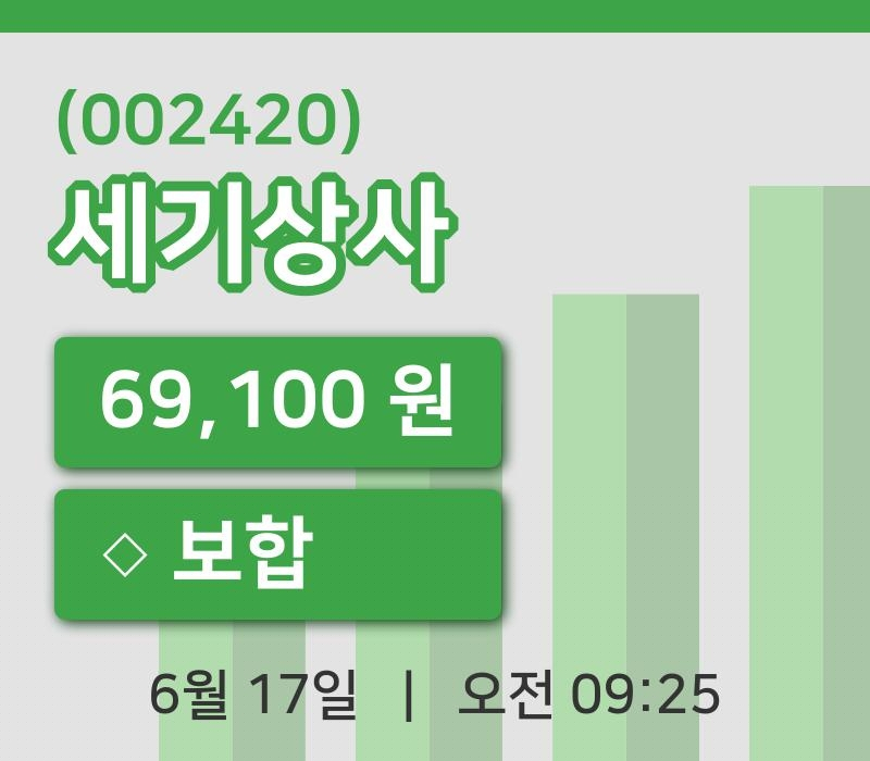 [세기상사주가] 17일 이시각 현재  69,100원