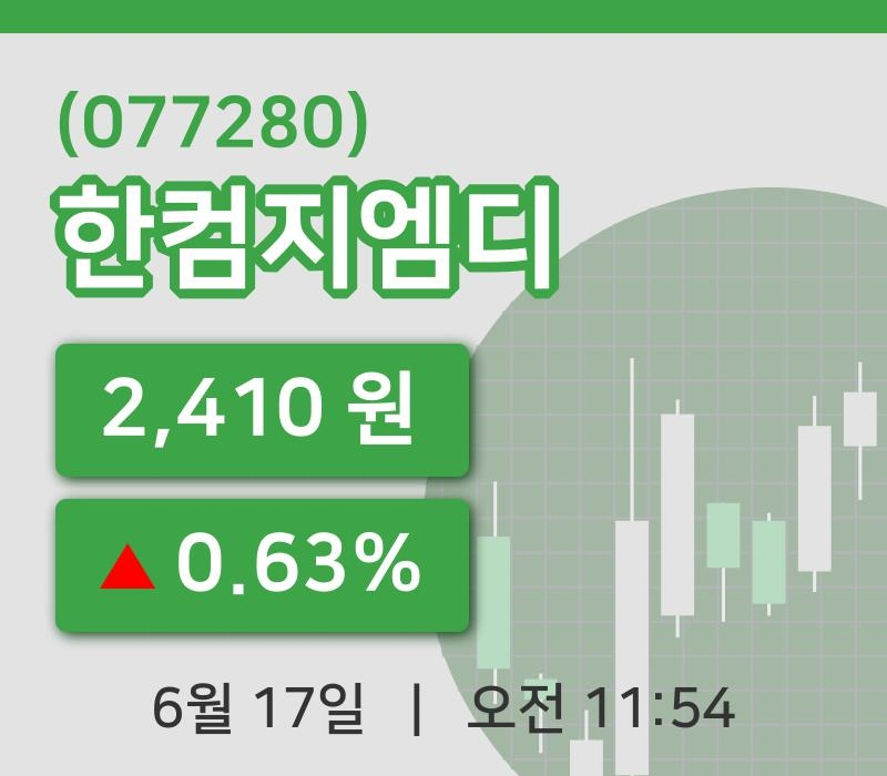 [한컴지엠디주가] 11시 54분 현재 2,410원