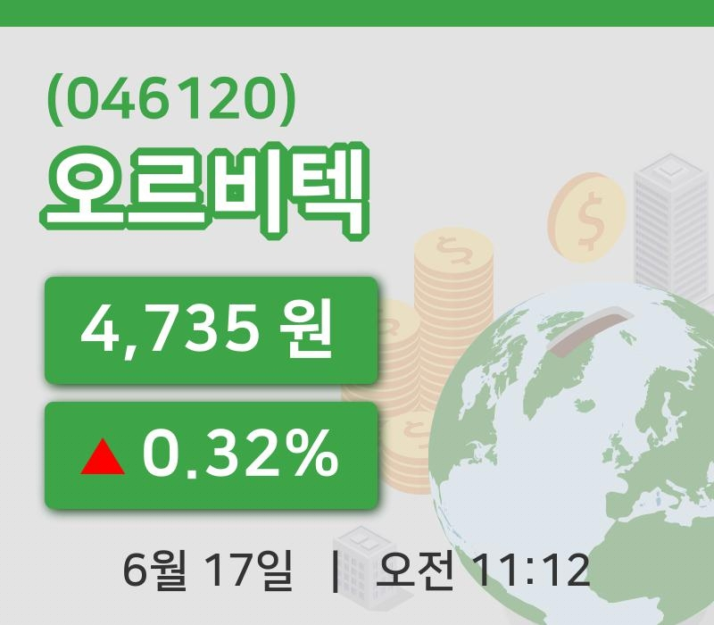 [오르비텍주가] 11시 12분 현재 4,735원