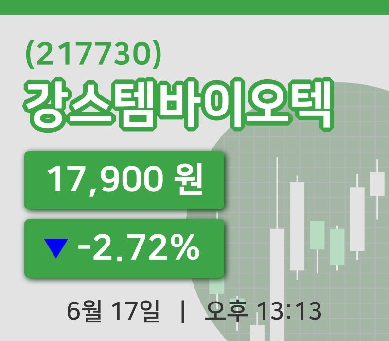 [강스템바이오텍주가] 17일 이시각 현재  17,900원