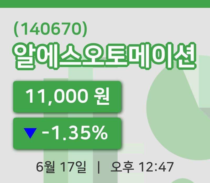[알에스오토메이션주가] 17일 12시 47분 현재 11,000원