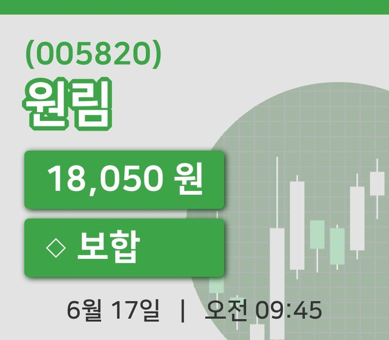 [원림주가] 9시 45분 현재 18,050원