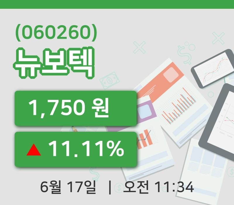 [뉴보텍주가] 17일 이시각 현재  1,750원