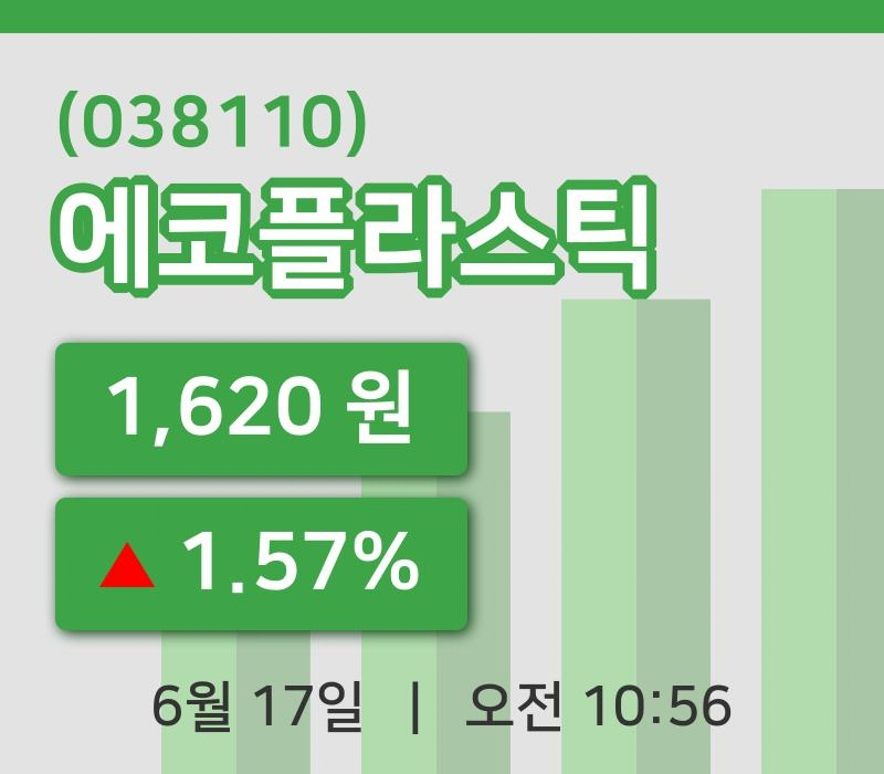 [에코플라스틱주가] 17일 10시 56분 현재 1,620원