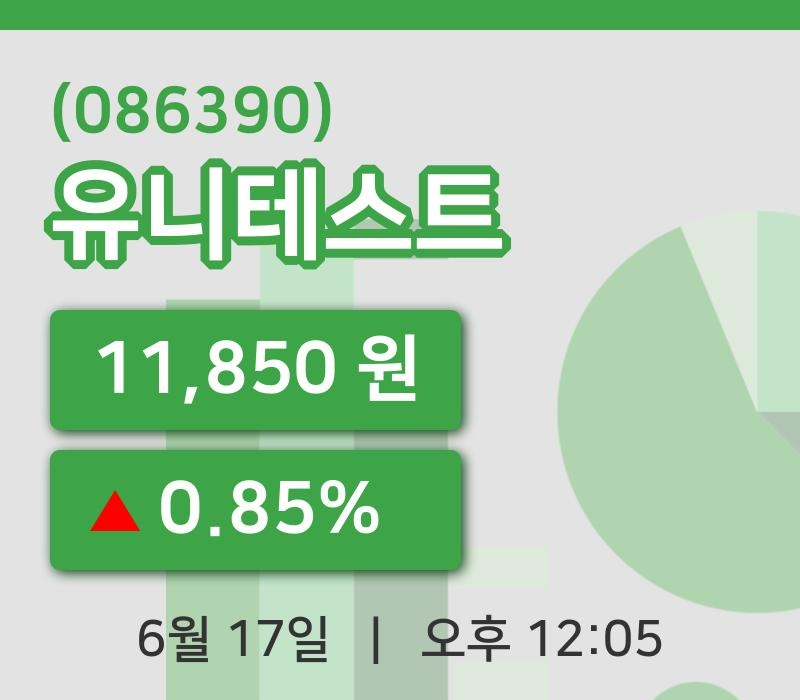 [유니테스트주가] 17일 이시각 현재  11,850원