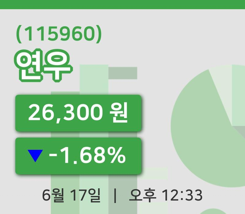 [연우주가] 12시 33분 현재 26,300원