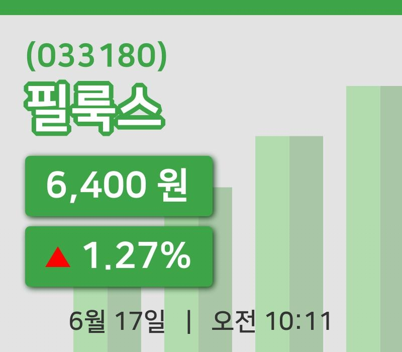 [필룩스주가] 17일 이시각 현재  6,400원