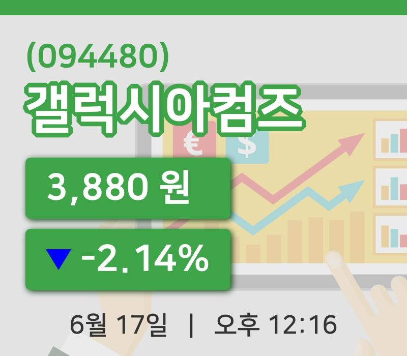 [갤럭시아컴즈주가] 12시 16분 현재 3,880원