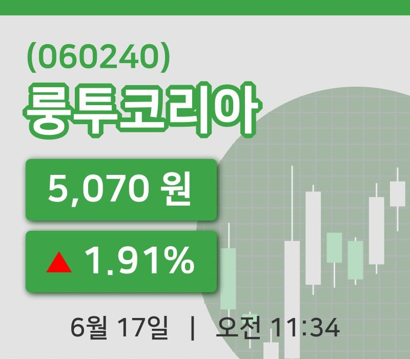 [룽투코리아주가] 17일 11시 34분 현재 5,070원