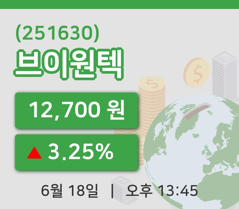 [브이원텍주가] 18일 이시각 현재  12,700원