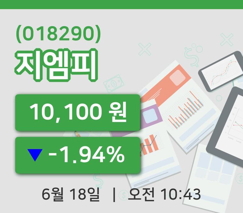 [지엠피주가] 10시 43분 현재 10,100원