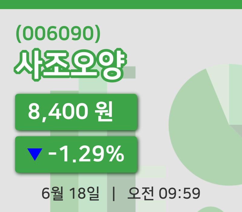 [사조오양주가] 18일 9시 59분 현재 8,400원