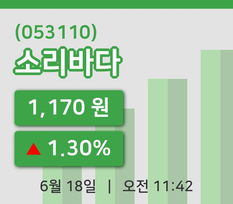 [소리바다주가] 18일 이시각 현재  1,170원