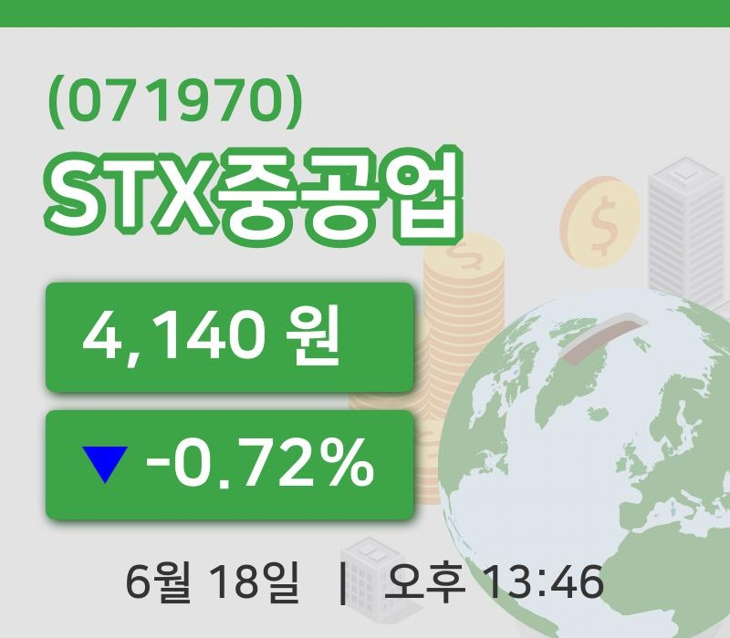 [STX중공업주가] 18일 13시 46분 현재 4,140원