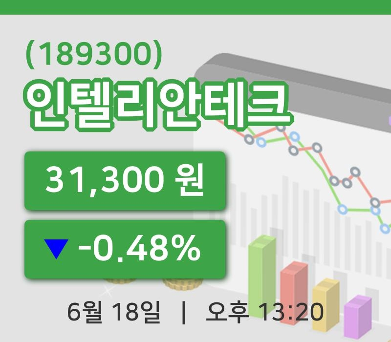 [인텔리안테크주가] 13시 20분 현재 31,300원