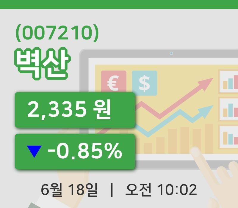 [벽산주가] 18일 10시 02분 현재 2,335원