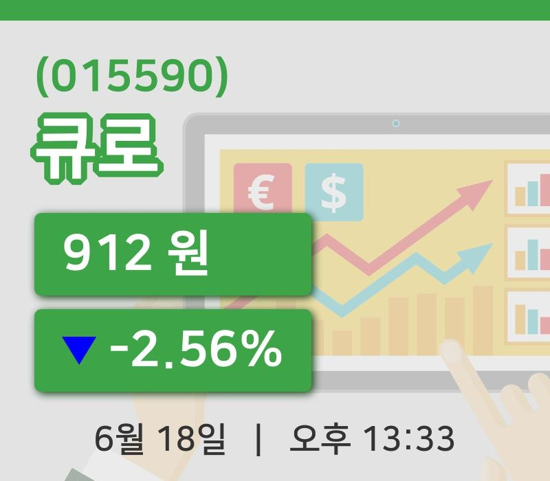 [큐로주가] 18일 13시 33분 현재 912원