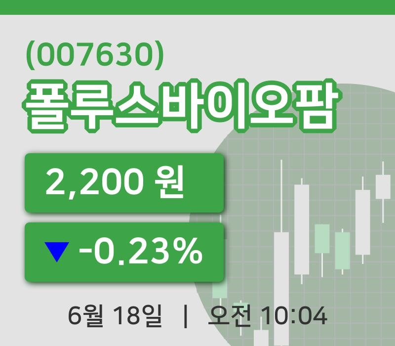 [폴루스바이오팜주가] 18일 10시 04분 현재 2,200원