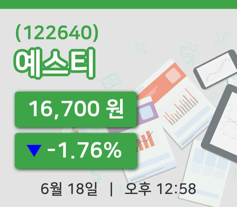 [예스티주가] 18일 이시각 현재  16,700원