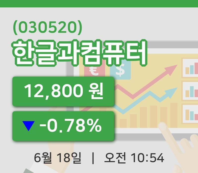 [한글과컴퓨터주가] 10시 54분 현재 12,800원