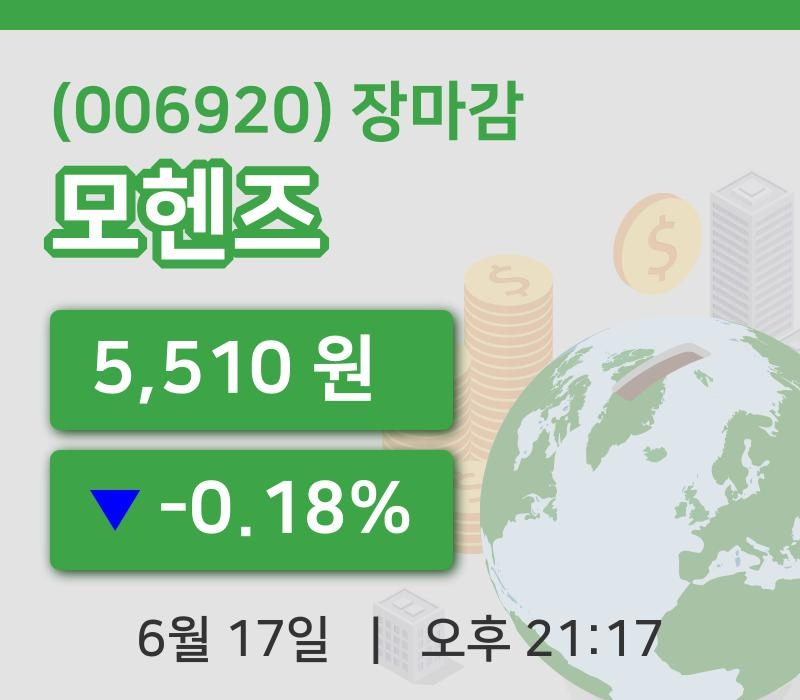 마감증시보고모헨즈 17일 5,510원 장종료