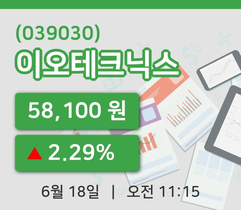 [이오테크닉스주가] 11시 15분 현재 58,100원