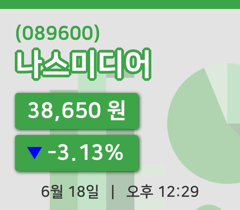 [나스미디어주가] 18일 12시 29분 현재 38,650원