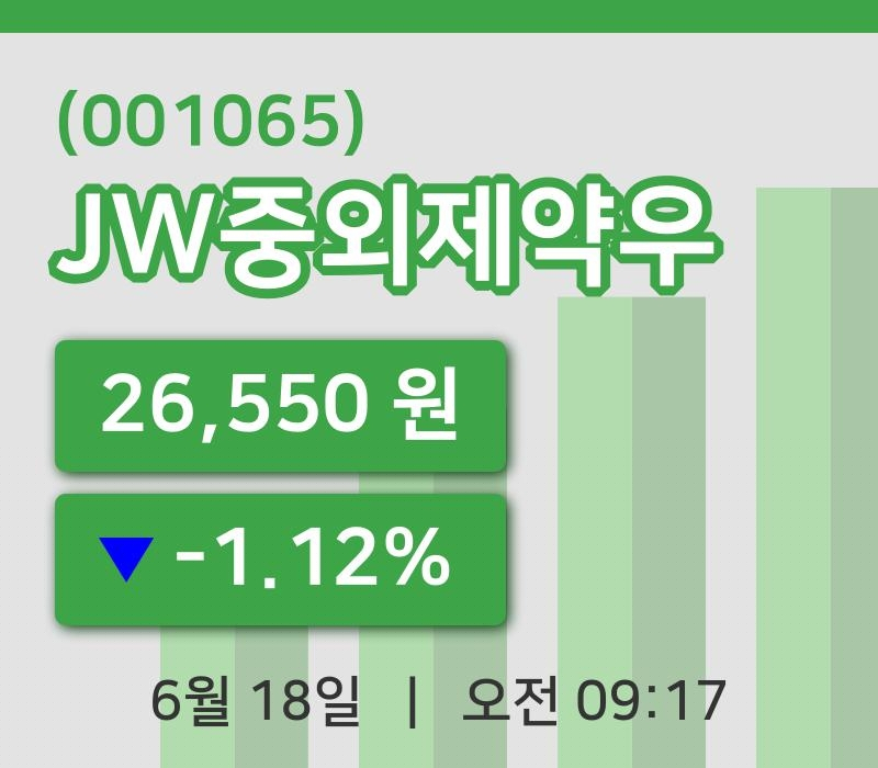 [JW중외제약우주가] 18일 9시 17분 현재 26,550원