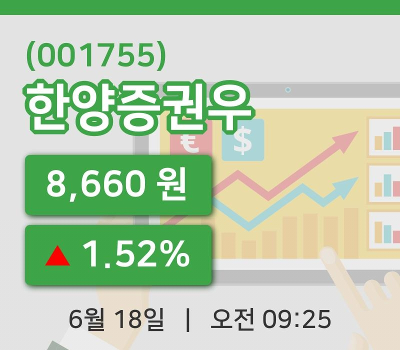 [한양증권우주가] 9시 25분 현재 8,660원