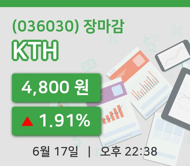 코스닥정리KTH 17일 4,800원 장마감그래프종합통계