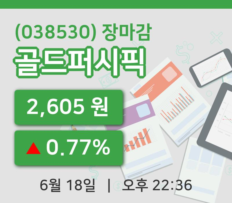 코스닥정리골드퍼시픽 18일 2,605원 장 마쳐