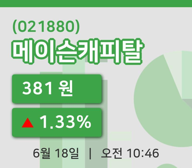 [메이슨캐피탈주가] 10시 46분 현재 381원