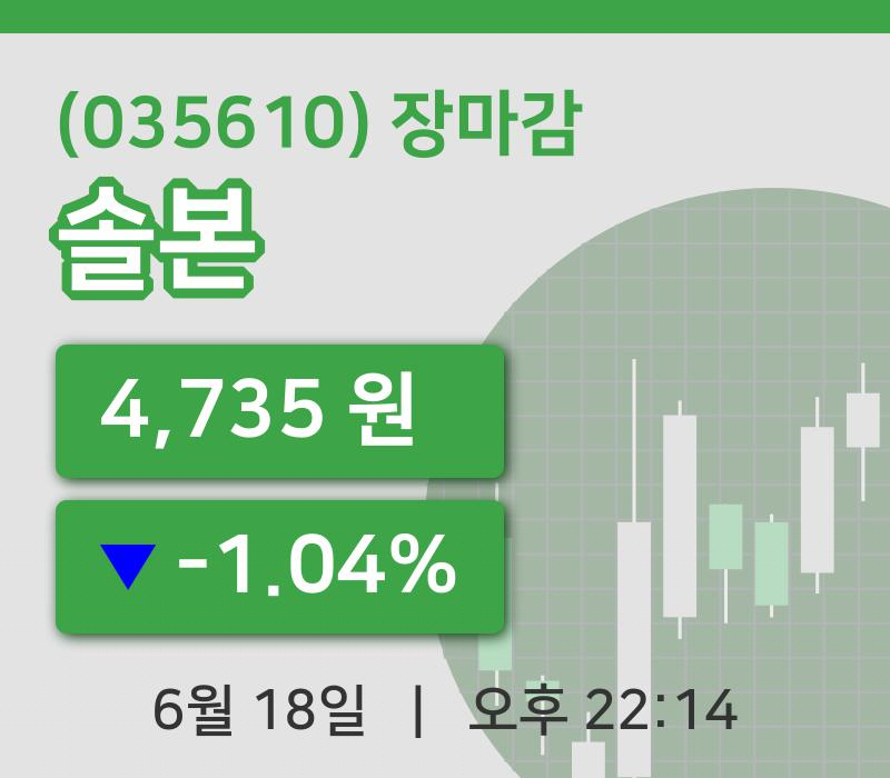 마감증시보고솔본 18일 4,735원 장 마쳐