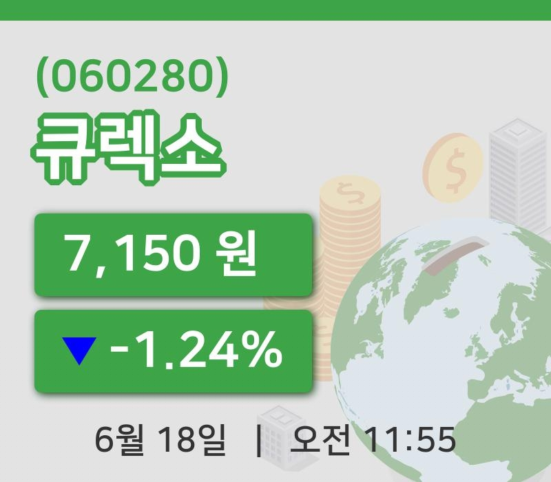 [큐렉소주가] 18일 이시각 현재  7,150원