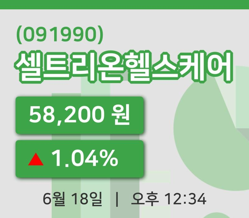 [셀트리온헬스케어주가] 18일 12시 34분 현재 58,200원