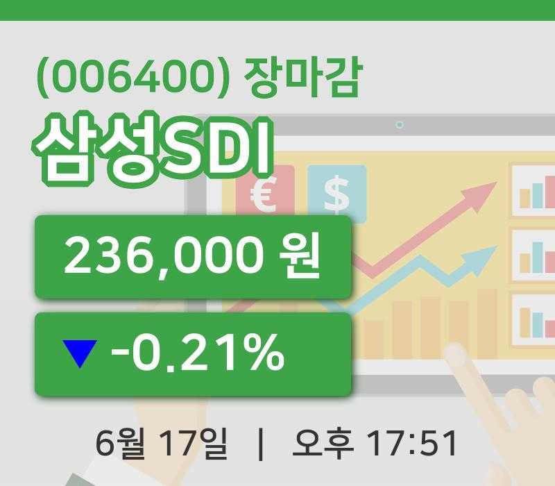 주식마감삼성SDI 17일 236,000원 마감그래프종합통계