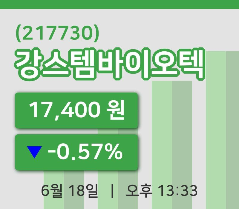 [강스템바이오텍주가] 13시 33분 현재 17,400원