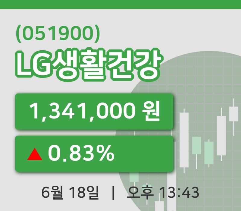 [LG생활건강주가] 13시 43분 현재 1,341,000원